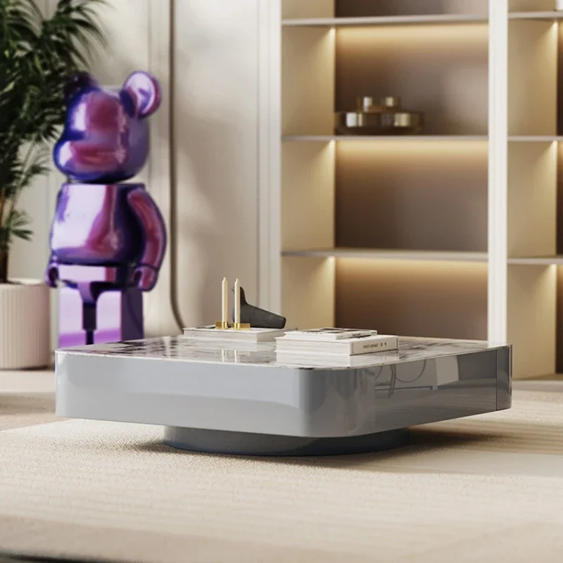 

Coffee Table Simple Modern Light Luxury Small Apartment Living Room Home Silver Gray Baking Finish Tea Table