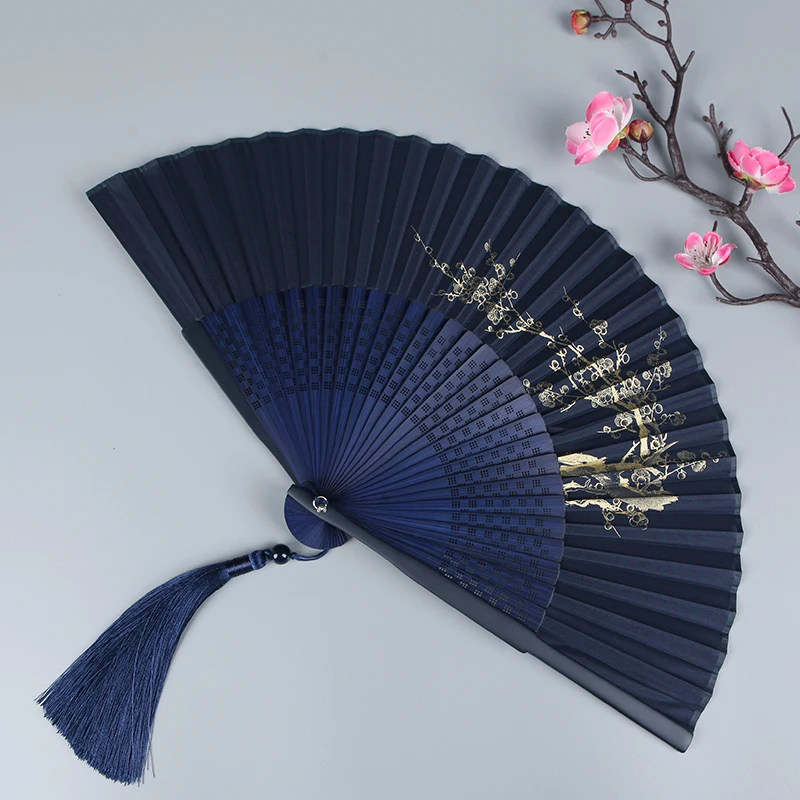 

Antiquity Summer Folding Fan Handmade Aya Silk Handheld Fan Chinese Classical Dance Photo Prop Cultural Craft Gift Ventilador