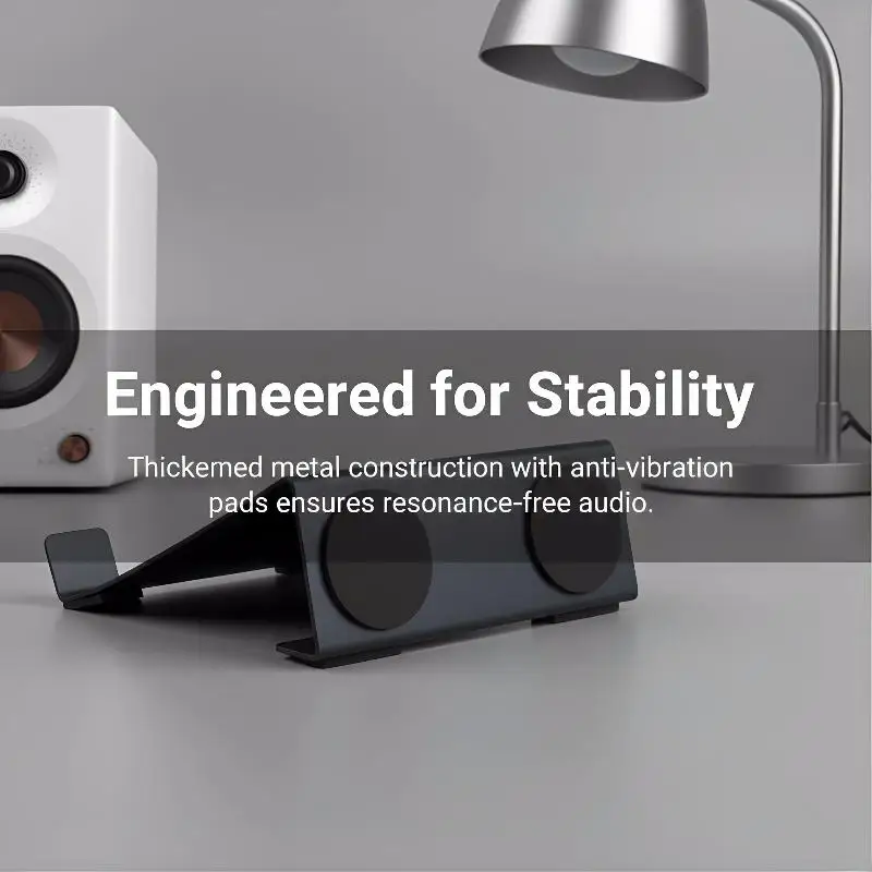 Heavy Duty Metal Desktop Speaker Stand with Non Slip Base for MR5BT Monitor Bracket for Home Studio