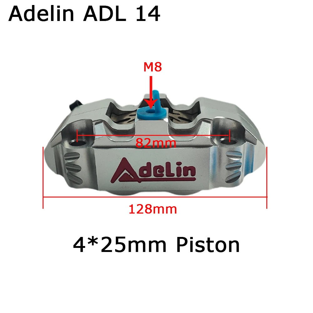 CNC Adelin ADL-14 Four Piston Brake Caliper 82mm Radial Mount Small Radiation Disc Brake Caliper For Pitbike Yamaha Honda RSZ