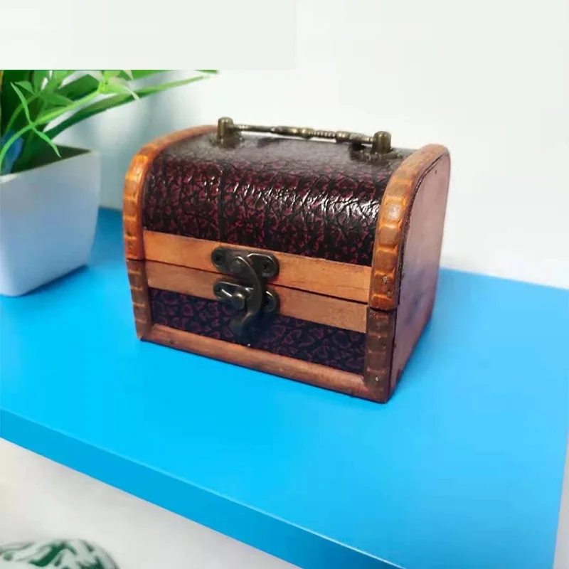 Buckle Horn Hook Lock Gift Packaging Wooden Box Box Buckle Retro Buckle Antique Accessories Fixed Buckle Buckle Buckle Buckle