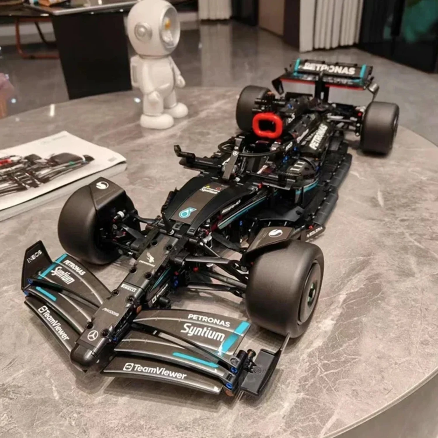 هالوين/عيد الميلاد 1642 F1 W14 E أداء اللبنات سباق السيارات التجمع نموذج مجموعة لعبة MOC اللبنات هدية عيد