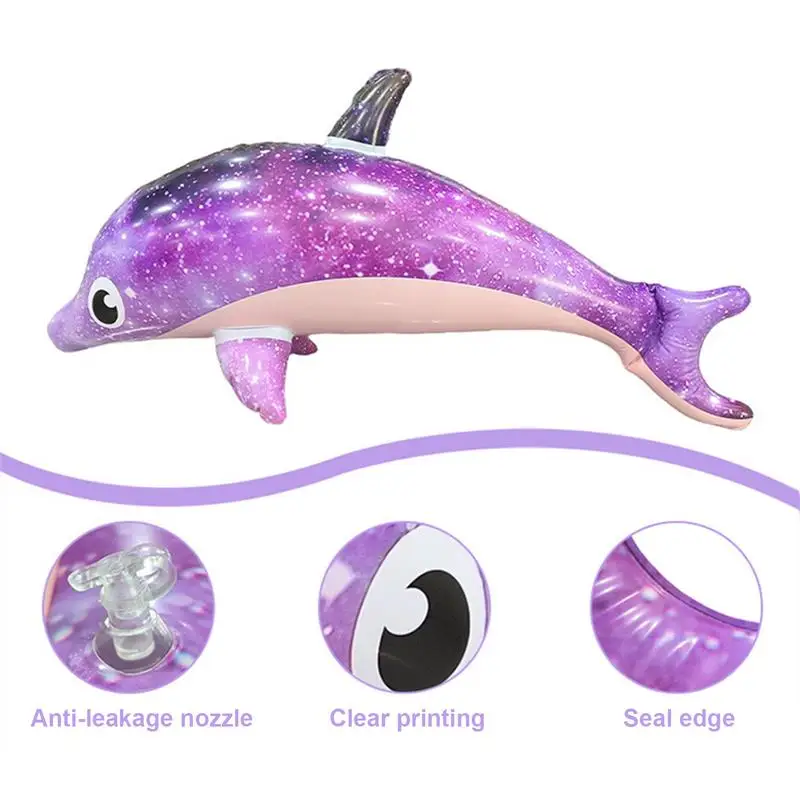 Inflatable Dolphin Toy Aquatic Themed PVC Blow Up Water Sports Dolphin Fish Toy For Kids Gifts Beach Swimming Pool Bath