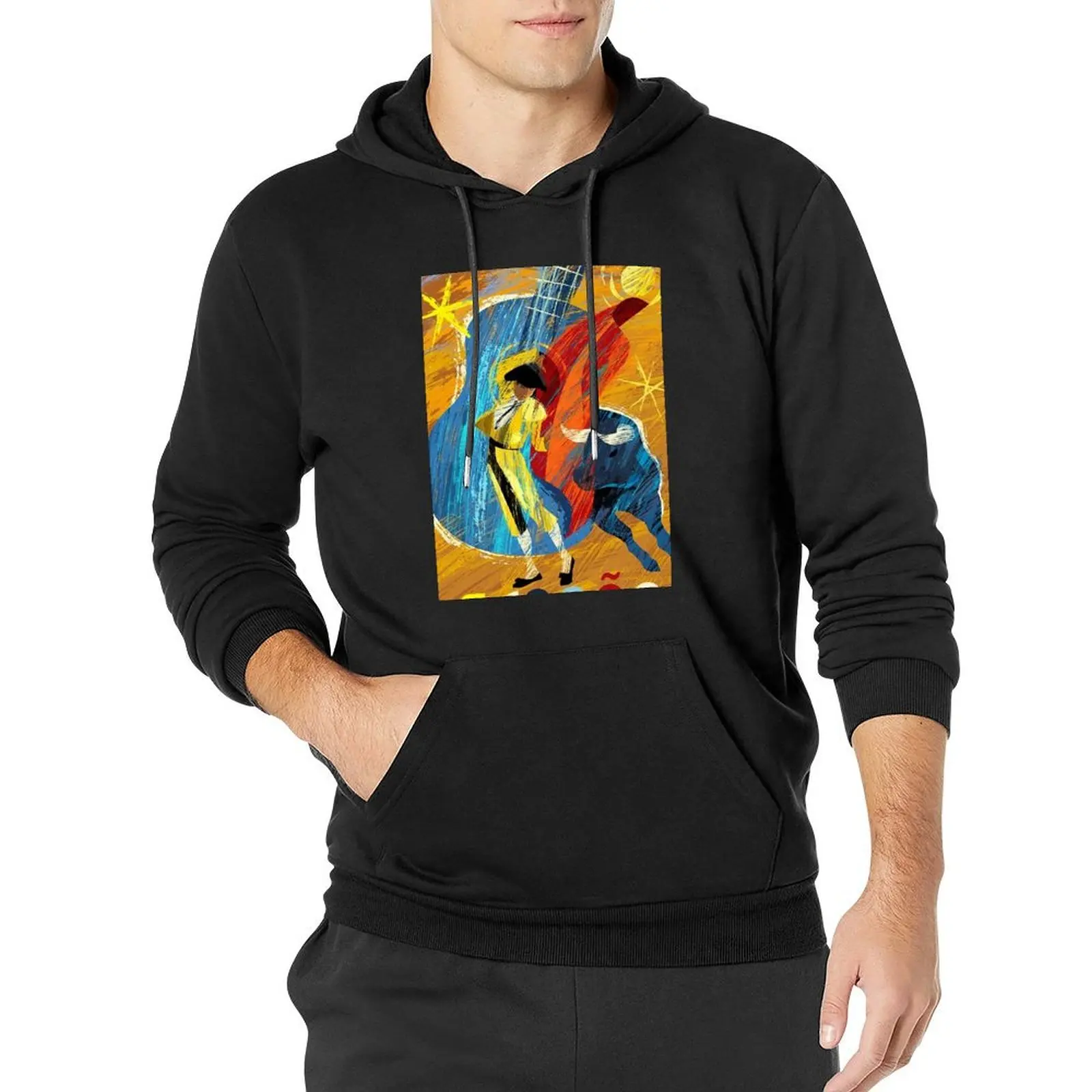 SPAIN; Vintage Bull Fight Advertising Print Pullover Hoodie men's clothes hoodie for men