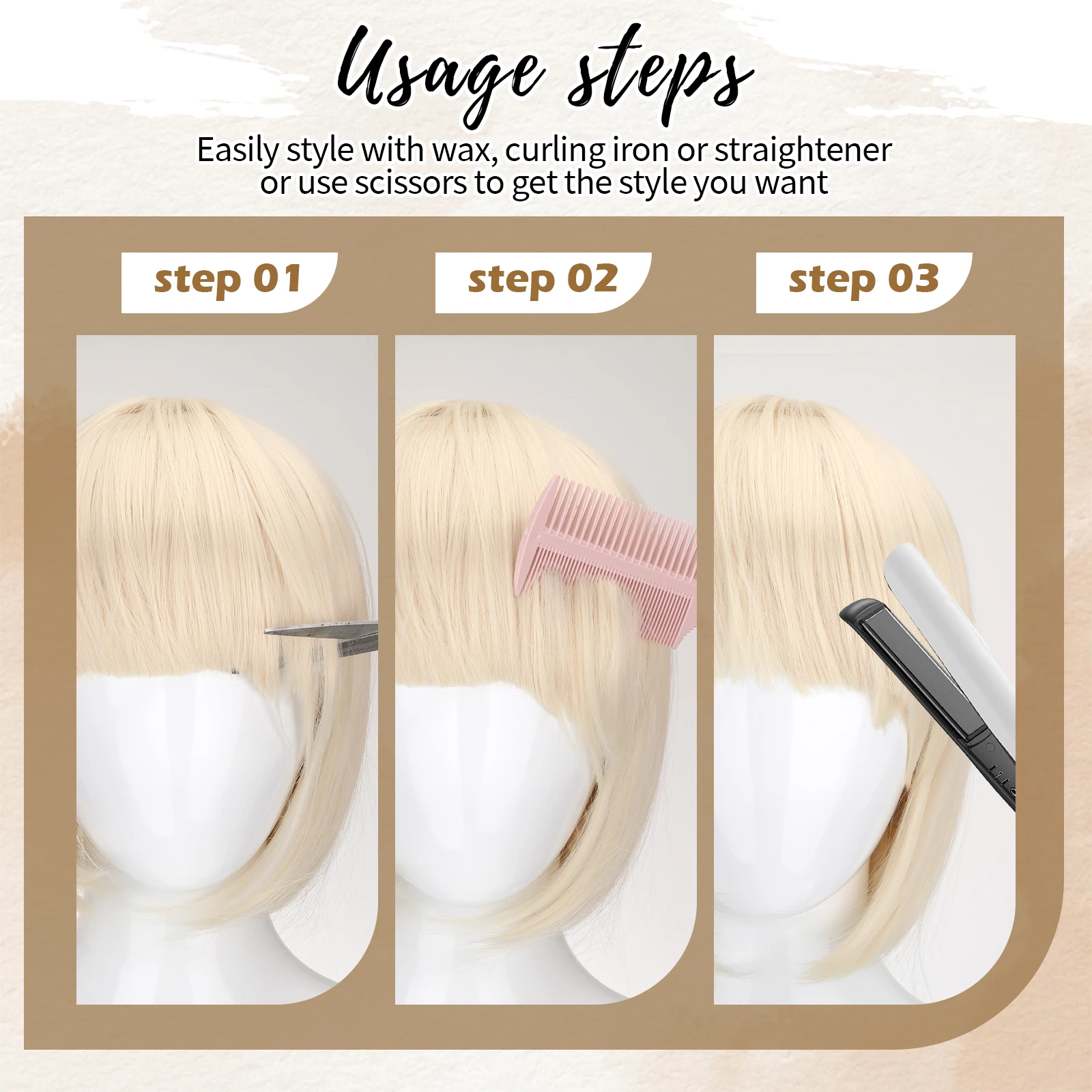 

Trendy Hair Replacement Short Straight Wig For Women Brand New And Wig With Bangs Decoration Choice