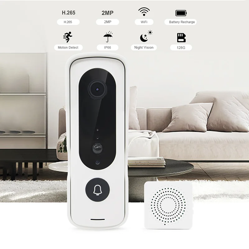 Imagem -02 - Jeatone-sem Fio Smart Home Video Intercom Kit Detecção de Movimento Pir Câmera Campainha Campainha de Vídeo 2.4g Wi-fi Tuya 1080p