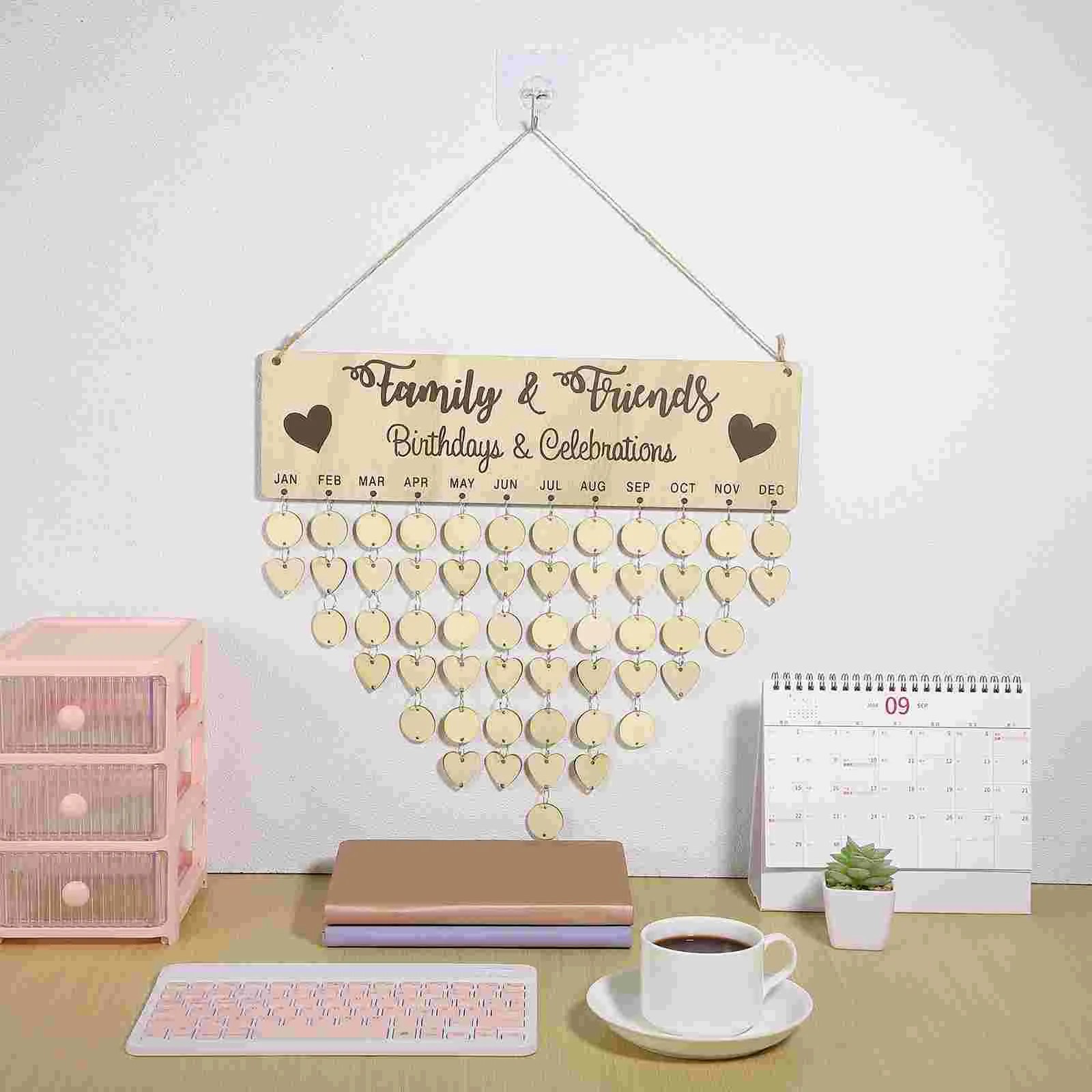 Birthday Wall Hanging Home Fall Decorations for Family and Friends Calendar Coat Hanger Dad