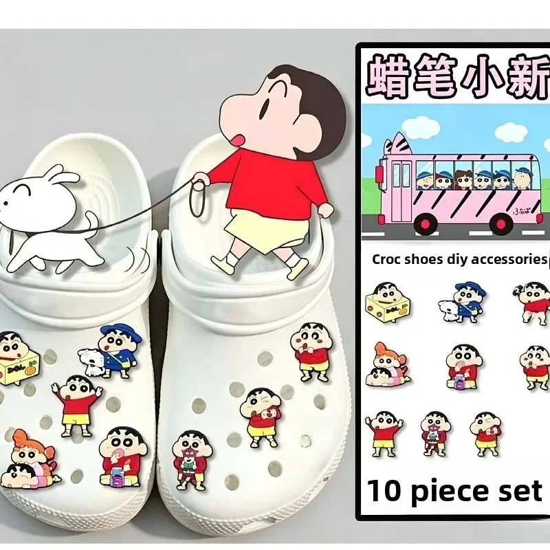 Heißer Crayon Shin-chan Cartoon-Schuhblumen-Dekor, Kawaii Studenten-Paar DIY Schuhschnalle, abnehmbare Anime-Accessoires im Großhandel – Detail 1
