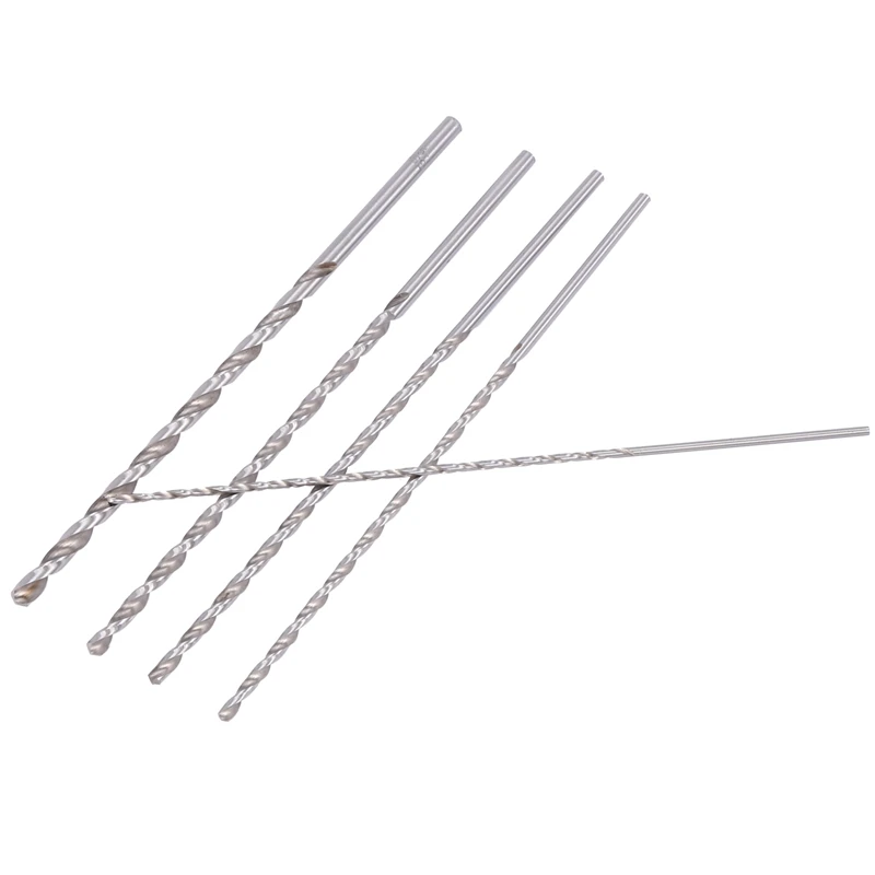 A23T 15Pcs Extra Long HSS Twist Drill Bit Set, 2-5mm, Straight Shank, 150-160mm, for Wood Plastic Aluminum, DIY Tool