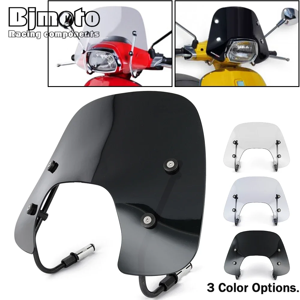 

Motorcycle Windshield Windscreen Wind Deflector Shield For Vespa Sprint 150 2016-2021