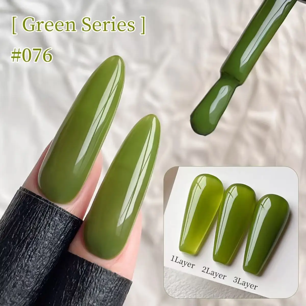 XEIJAYI 3 Colors Nail Gel Polish Set 15ml Avocado Green  Jelly Color Gel Top Coat Polish Uv Permanent Seedling Varnish