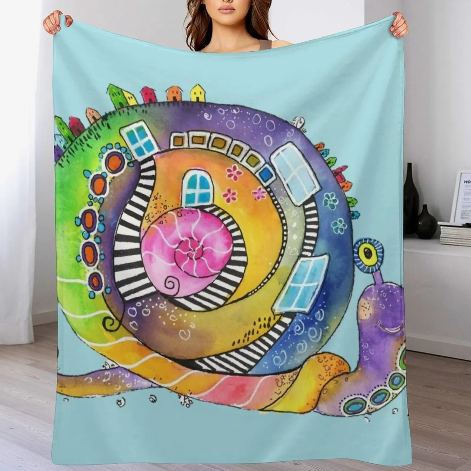 

rainbow snail 2 Throw Blanket Quilt For Baby Tourist Giant Sofa Blankets