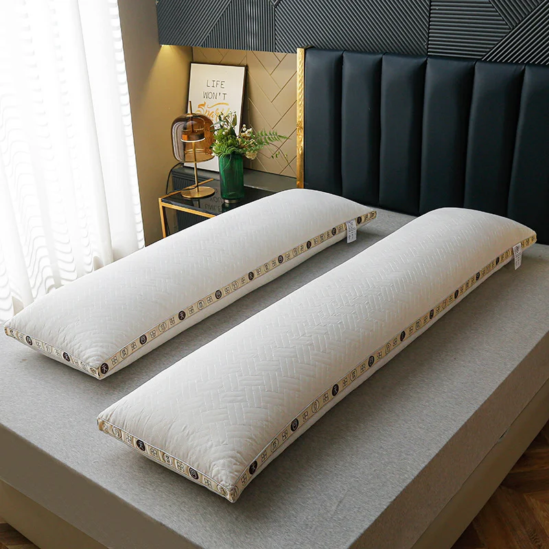 Double Extended Dry and Breathable Pillow Thickened High Rebound Silent Pillows Core Neck Protection, Sleep Aid, Long Pillows
