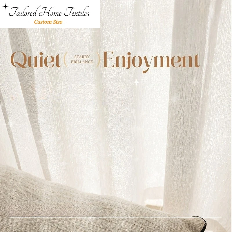 

Galaxy Gauze White Gauze Curtain Is Light-transmitting and Opaque Dreamy Curtain French Style High-end Custom Size Elegant