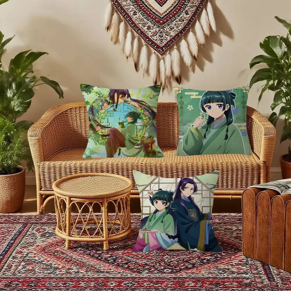 Anime Chibi Cute The A-Apothecary Diaries   Cushion Cover Pillowcase Upholstery Sofa Throw Pillow Home Decor Pillowcas