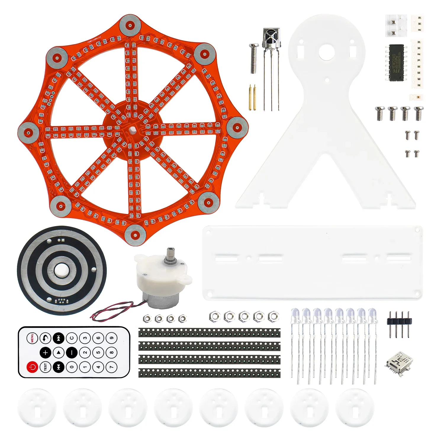 7 色電動観覧車モデルキット電子 DIY 楽しい LED ライトマイクロコントローラーはんだ付け練習回路基板