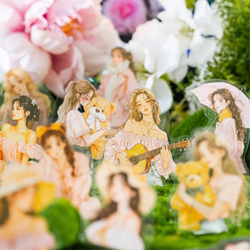 1pack/30pcs Antique Elegant European Lady Collage Stickers, Vintage Character Underlay Ornaments for Scrapbook Layout