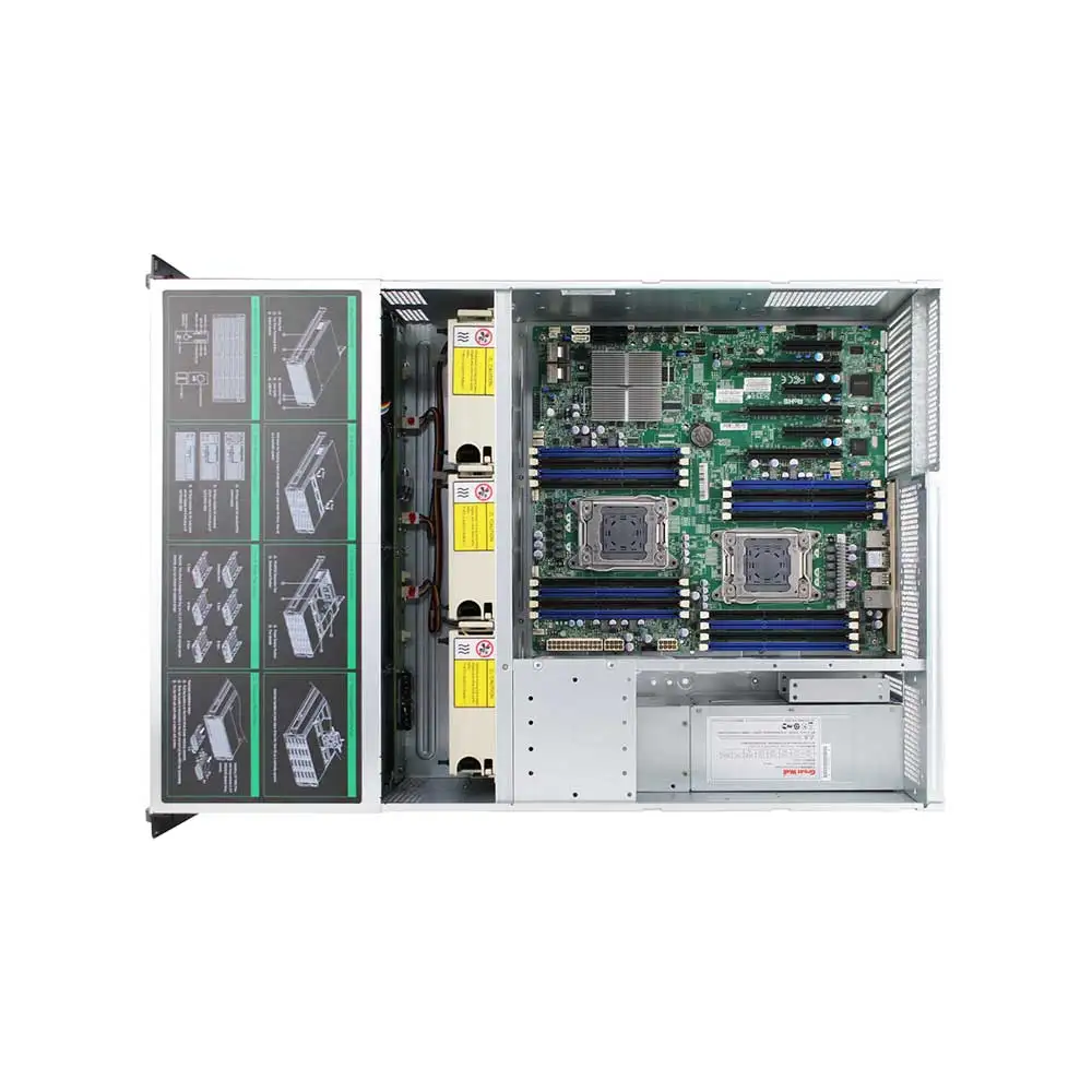 Servidor 4U 12 disco rígido 6GB/SAS backplane pode ser instalado com 2 placas gráficas GPU E-ATX placa-mãe chassi vazio