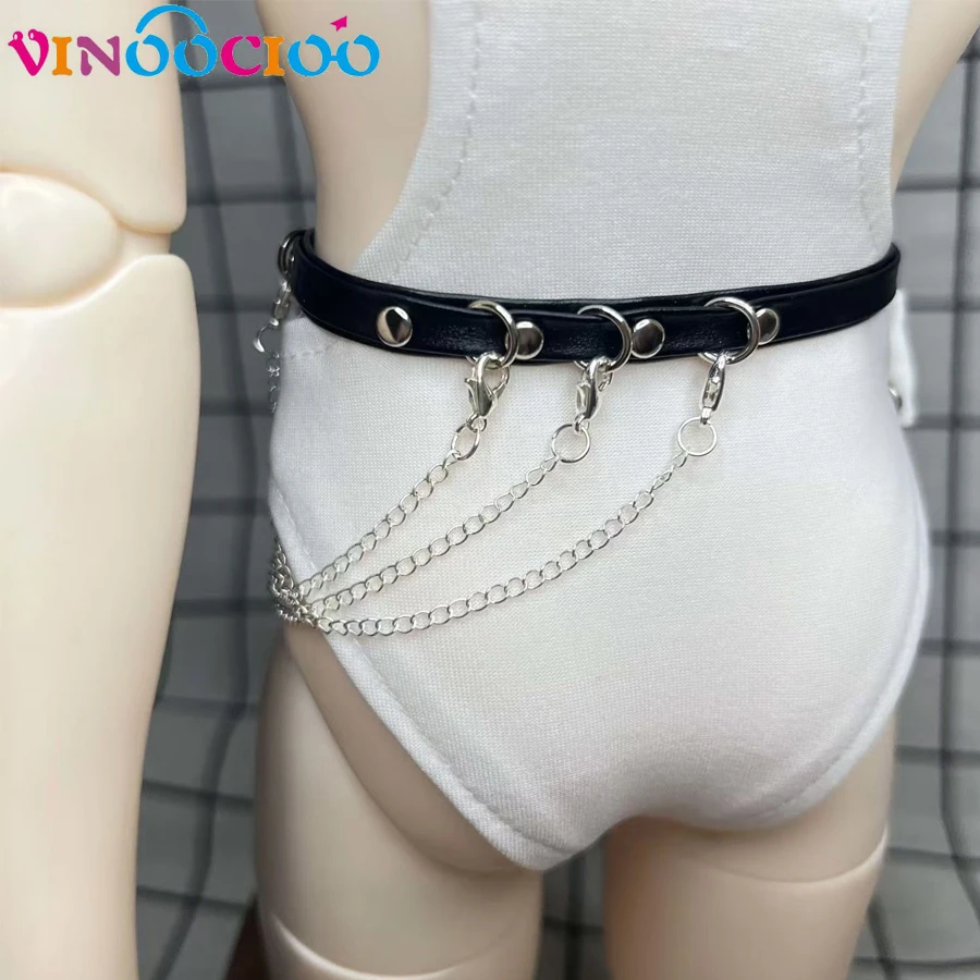 1/3 1/4 1/6 BJD Doll Waistband Uncle Doll Belt with Chains Handmade Leather Belt 30cm 45cm 60cm 68cm 75cm BJD Doll Accessories