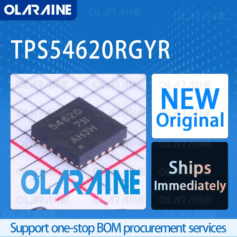 5/10/100Pcs TPS54620RGYR VQFN-14 original ic chip Switching regulators RoHS Voltage 3.3 V Current 6 A 1 Output Frequency 480 kHz