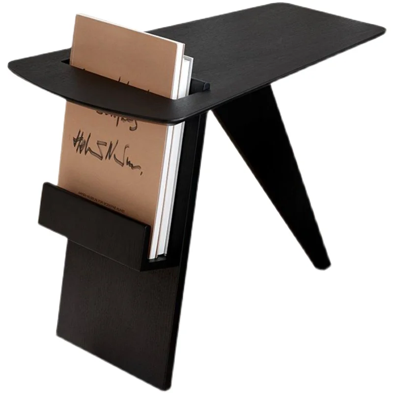 Creative Triangle Coffee Table, Nordic Solid Wood Sofa Side Table, Minimalist Magazine Rack, Living Room Corner Table