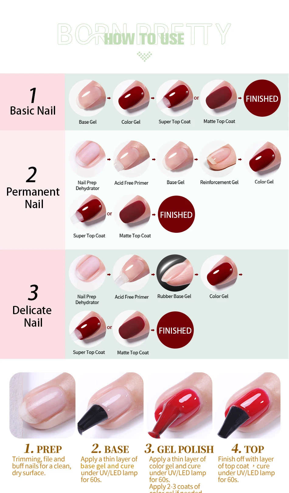 BORN PRETTY 10ml Gel-Nagellack Herbstweinrot Nagelzubehör Vernis Semi-Permanent Nagelkunst Maniküre Soak Off LED UV Gel – Detail 6