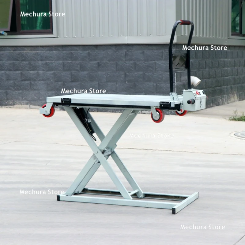 Portable Electric Hydraulic Lift Cart - Mobile Scissor Platform Trolley for On-the-Go Transport Material Handling JT60