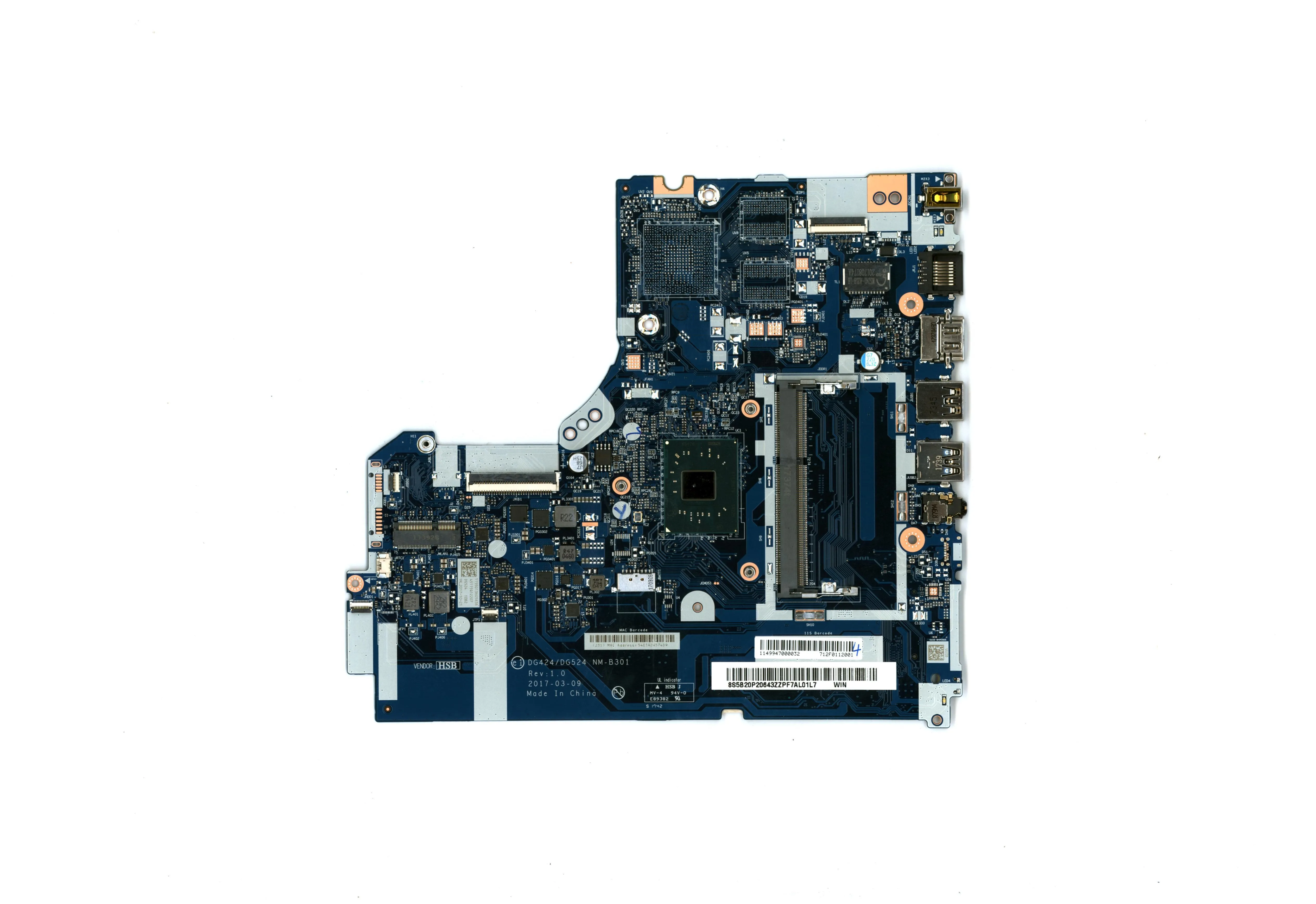 

SN NM-B301 FRU PN 5B20P20644 CPU N3350 N3450 N4200 Model Multiple optional replacement ideapad 320-15IAP thinkbook motherboard