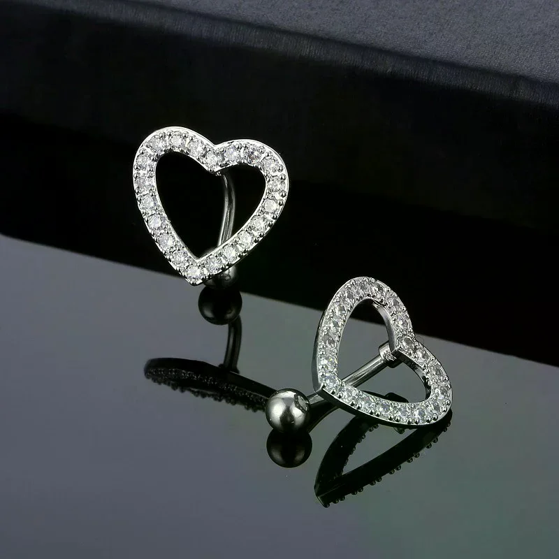 Heart Belly Button Ring Navel Piercing Ring Cooper Belly Button Piercing Ring JewelryNavel Pircing Umbilical Pircing Ring