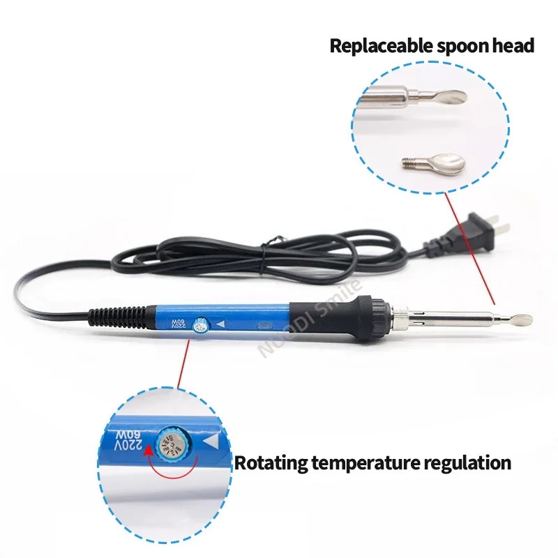 Dental Electric Wax Heater Spoon Head Replaceable Rotating Temperature Regulation/Button Digital Display Screen Laboratory Tools