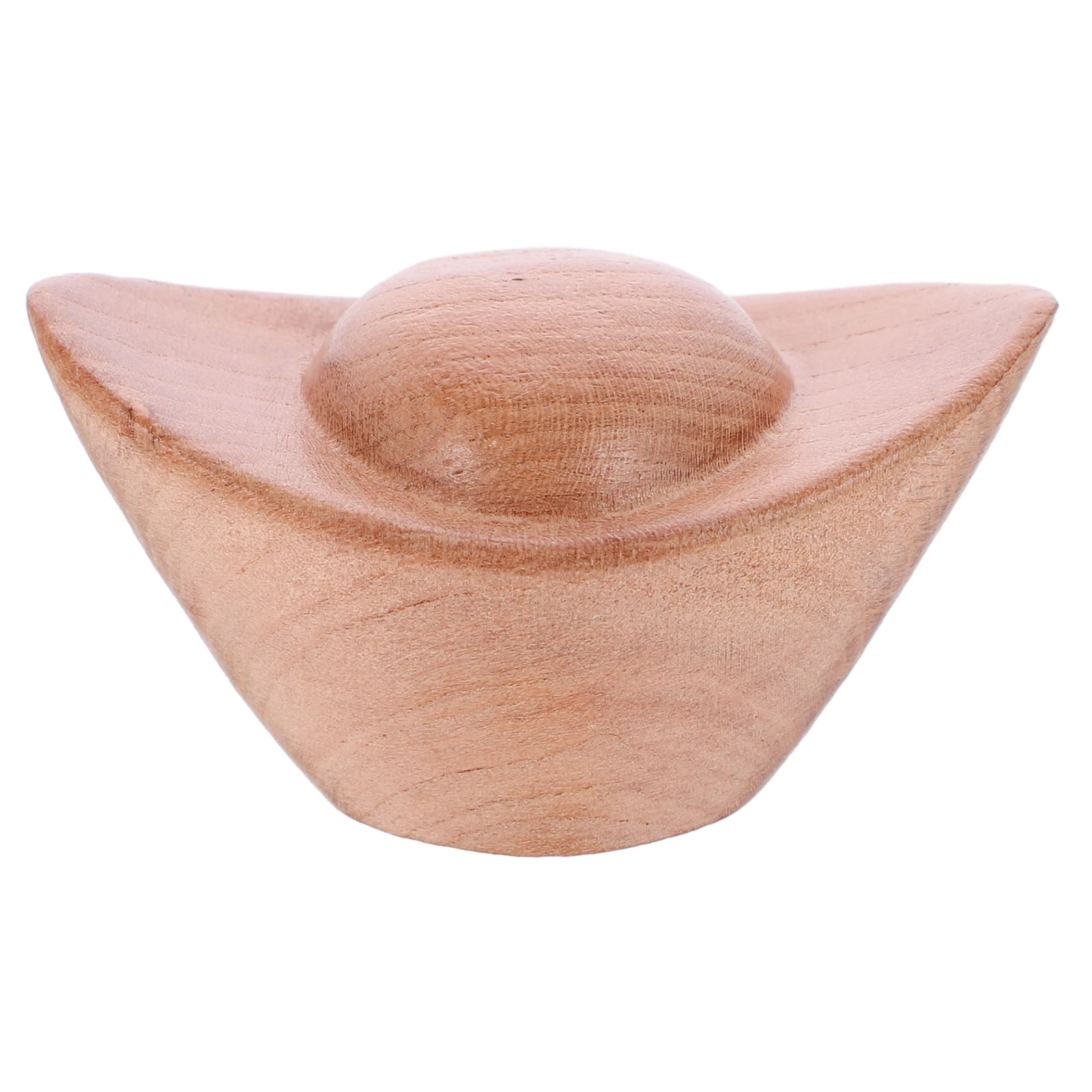 Peach Wood Ingot Figurines Exquisite Hand-Carved Ingot Statues Unique Accent Piece for Desktop