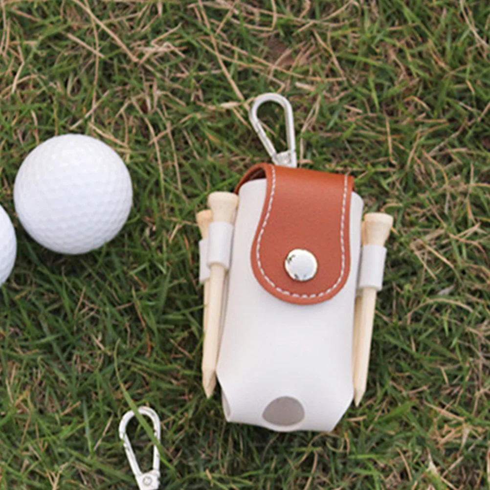 

Golf Bag Mens Tee Pouch Hanging Tees Organizer Golfball Holder Pu Reusable Golfs Compact