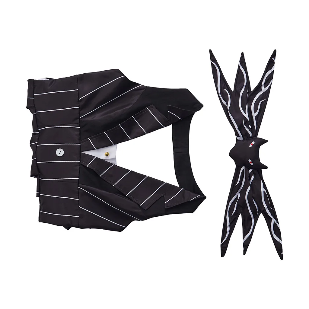 ack Cosplay Skelington Costume The Night Black Stripe Dress Christmas Halloween Carnival Party Outfits