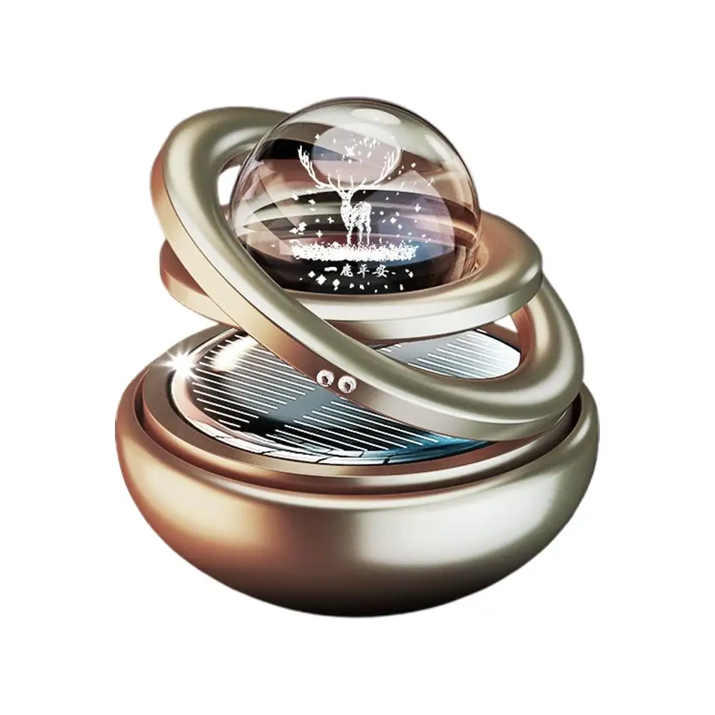1 stücke Solar Aromatherapie Ornamente Auto Doppel Ausgesetzt Kristall Ball Rotierenden Aromatherapie Parfüm Ornamente Kreative Ornamente – Detail 4