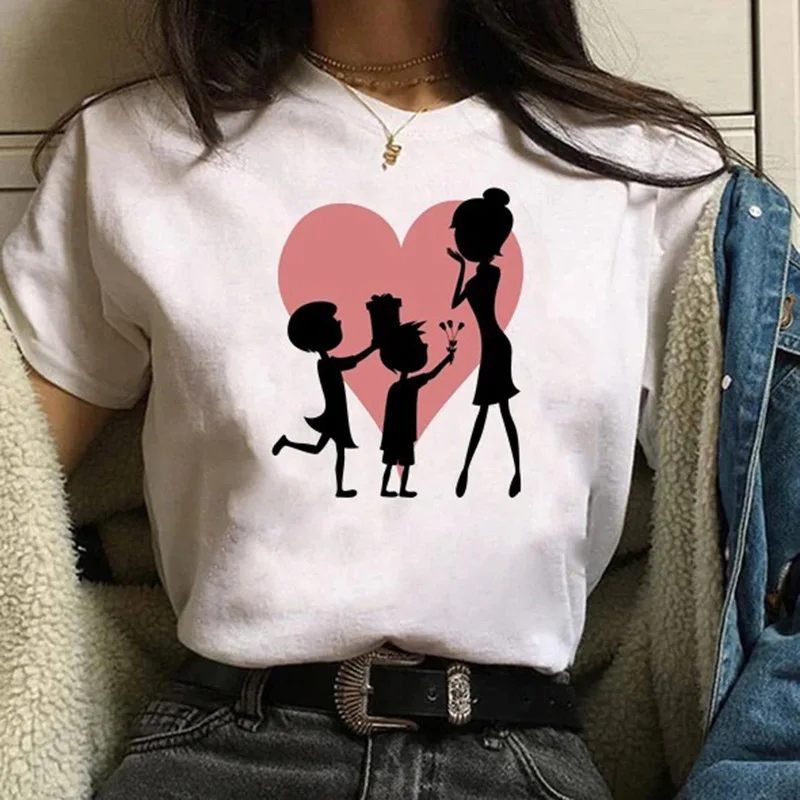 

Новая рубашка с короткими рукавами Love MOM Baby MOM с принтом букв и круглым вырезом, женская футболка с короткими рукавами в Европе и США