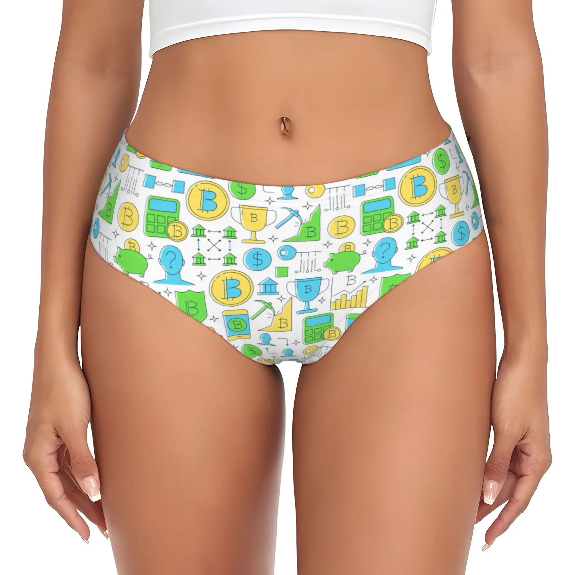 Crypto Virtual Currency Bitcoin Briefs Sous-vêtements pour femmes, culottes extensibles confortables