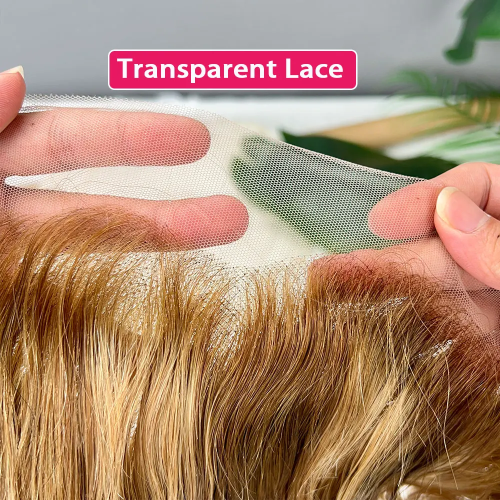 Highlight P4/27 13x4 Body Wave Human Hair Transparent Lace Frontal Pre-Plucked Vietnamese Virgin Hair Ear To Ear Front Full End