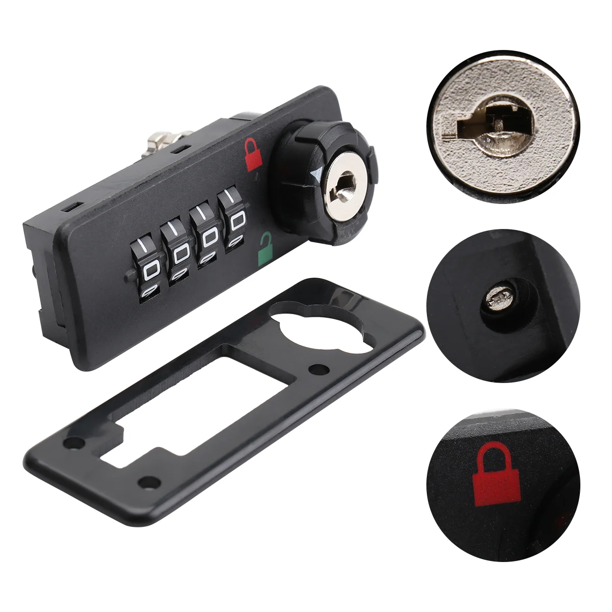 4 Wardrobe Password Office Gate Lock Anti Padlock with Key Plastic Mailbox