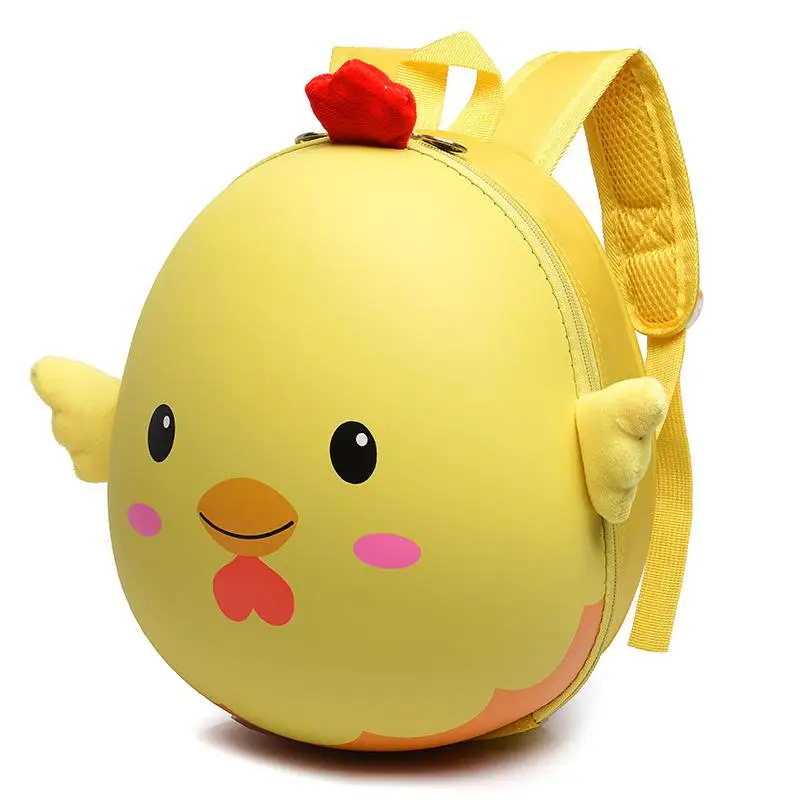 Cartoon Chicken Kids Backpack Water Resistant Adjustable Shoulder Rucksack Durable for Preschoolers Daily School Commute