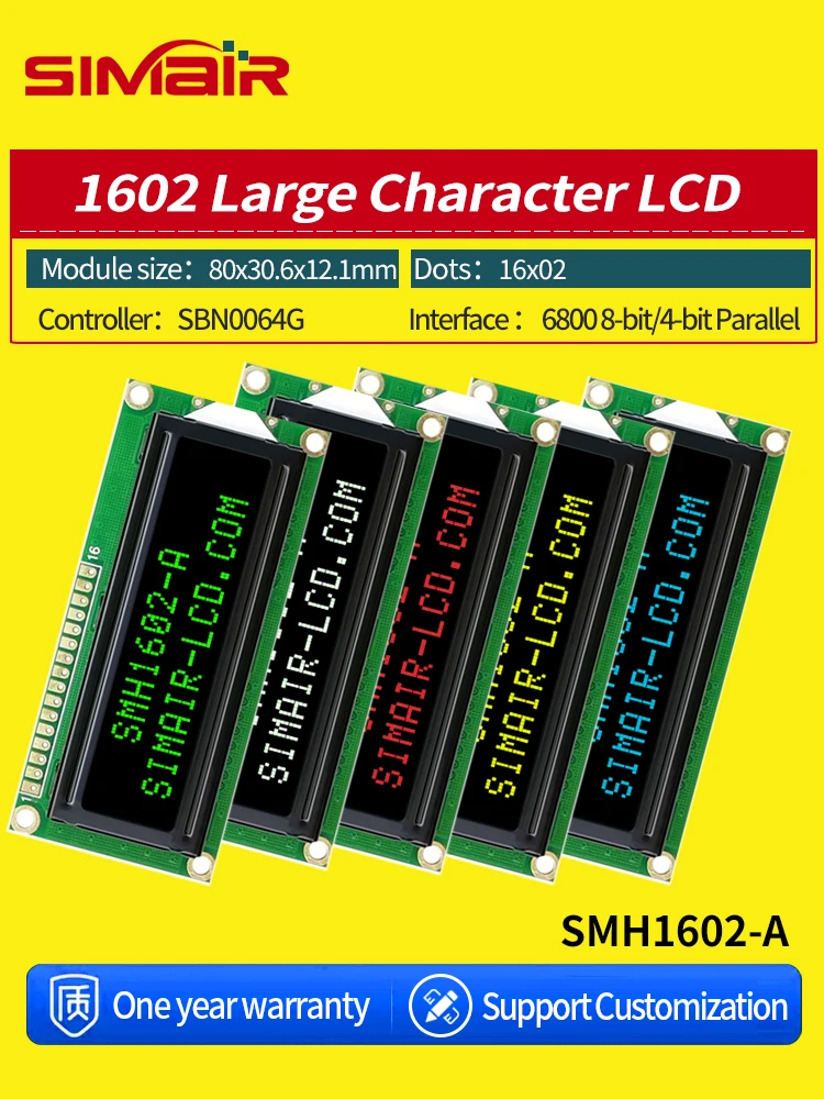 162 16X2 1602 5V Parallel IIC I2C White Red Green Characters on Black Backround Character LCD Module Display Screen Panel LCM