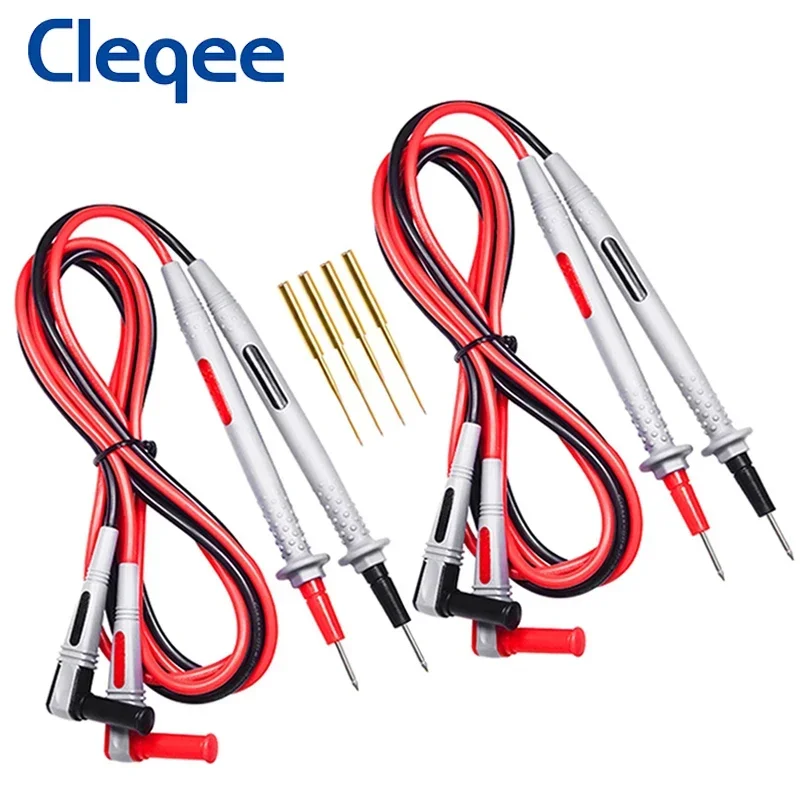 

Cleqee P1505B Силиконовые измерительные провода для мультиметра с позолоченными точными иглами, штекер типа «банан» 4 мм, зонд мультиметра, кабель длиной 1,5 м