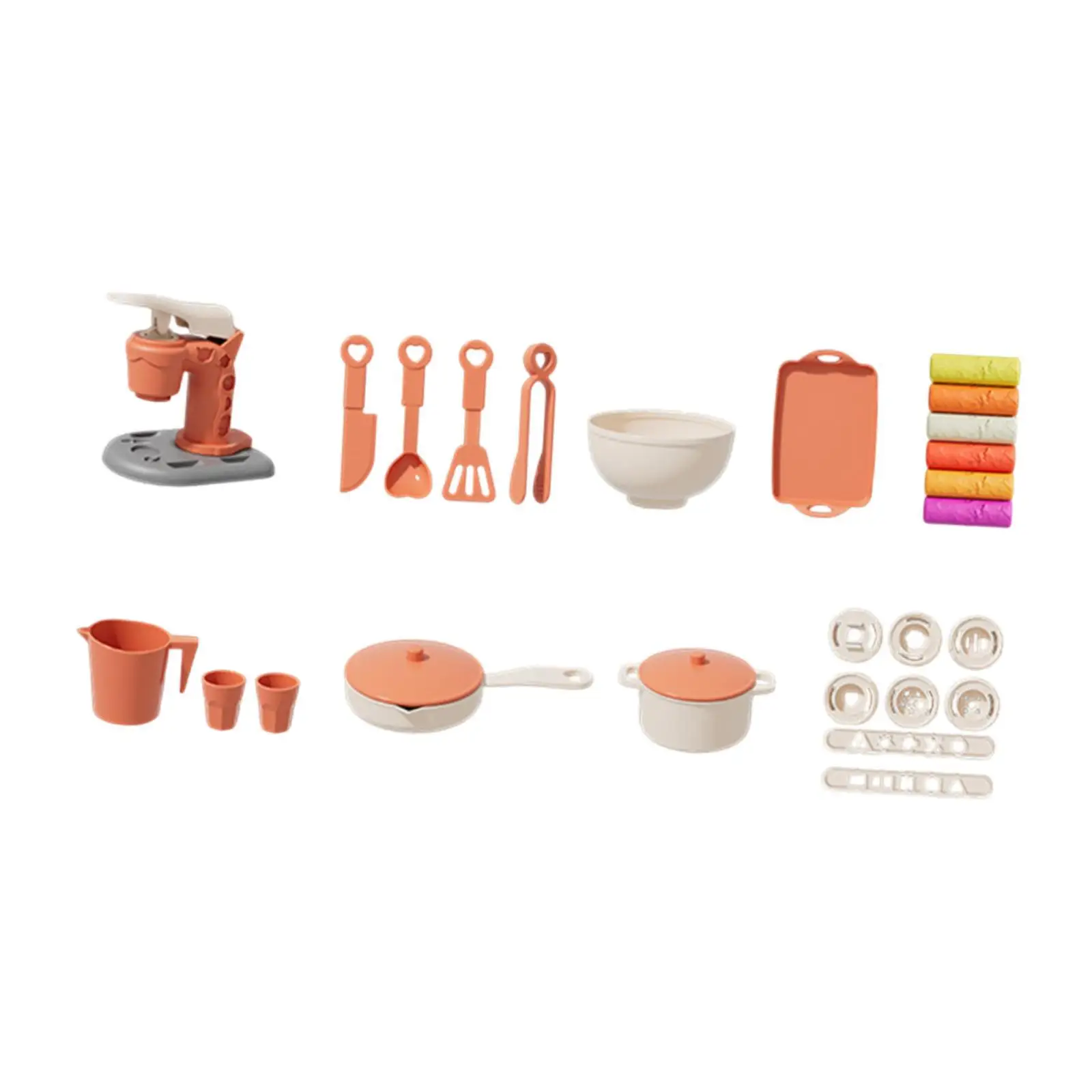 Kids Pretend Play Clay Set Kitchen Playset DIY Crafts Play House Noodle Machine Educational for Game Creativity Imagination