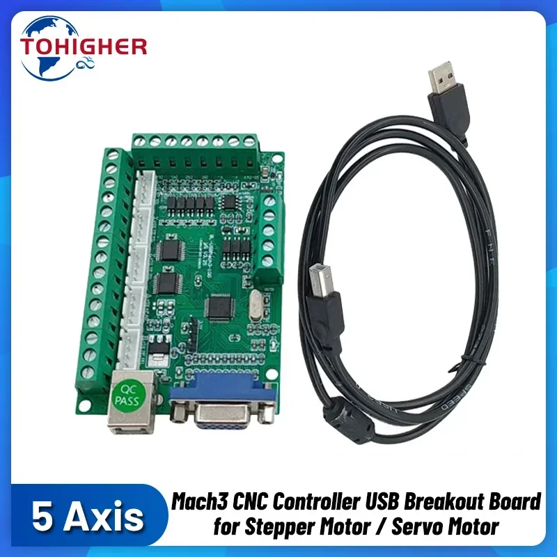 Stepper Servo Motor Control Board 5 Axis CNC Mach 3 Interface Board Controller Breakout Board Interface Drive Motion Controller