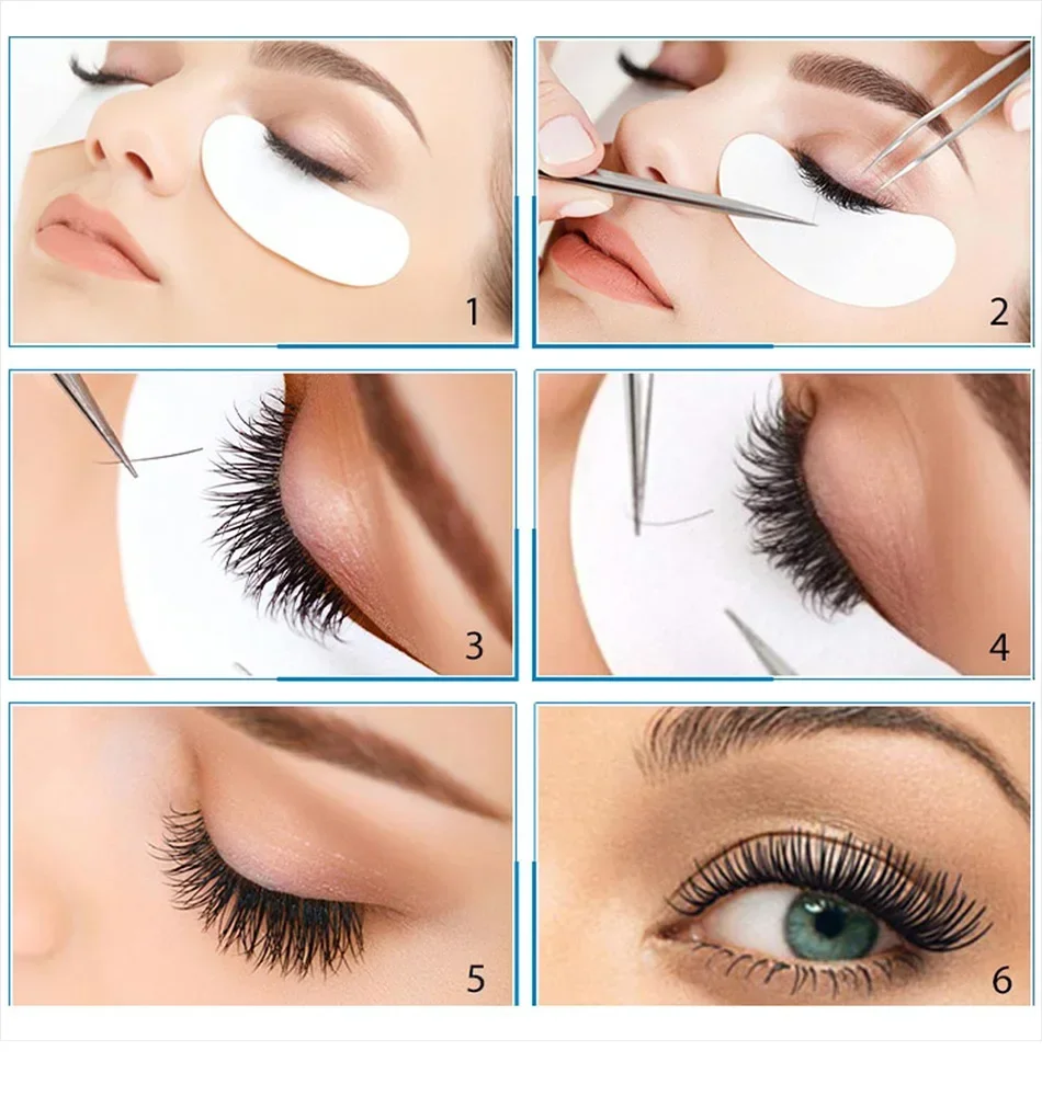 50/100 Paar Wimpern für Wimpernverlängerungen, Augenpads, Einweg-Patches unter den Wimpern, fusselfreie Aufkleber, Make-up-Wraps – Detail 5