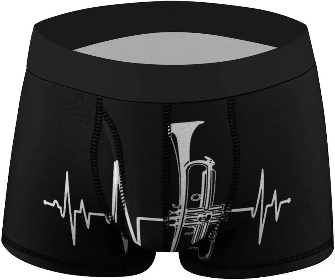 Calzoncillos Tipo Bóxer Para Hombre، Diseño De Trompeta، Latido Del Corazón، Ropa Interior Suave Estampada #2