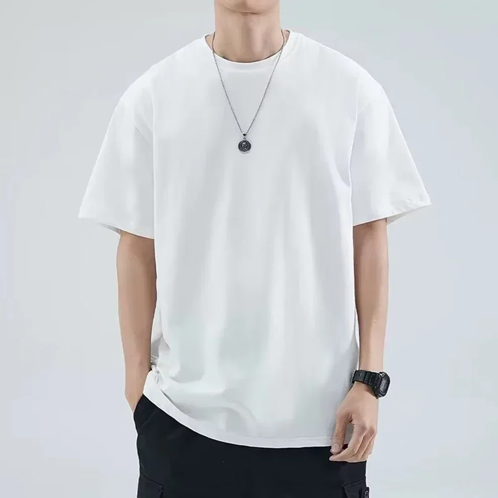 

Male O Neck Oversize Tops Men's T-shirt Daily Holiday Daily Holiday O Neck Regular Slight Stretch Solid Color