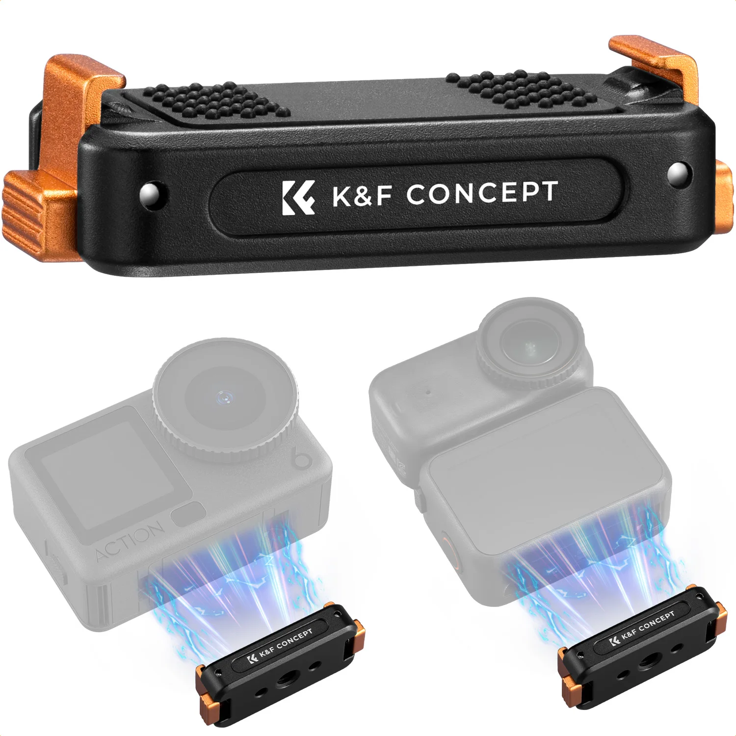 K&F CONCEPT Magnetische snelkoppelingshouder voor DJI Osmo Action 6/Osmo Nano Verlengbasis van aluminiumlegering met 1/4"-schroefdraad