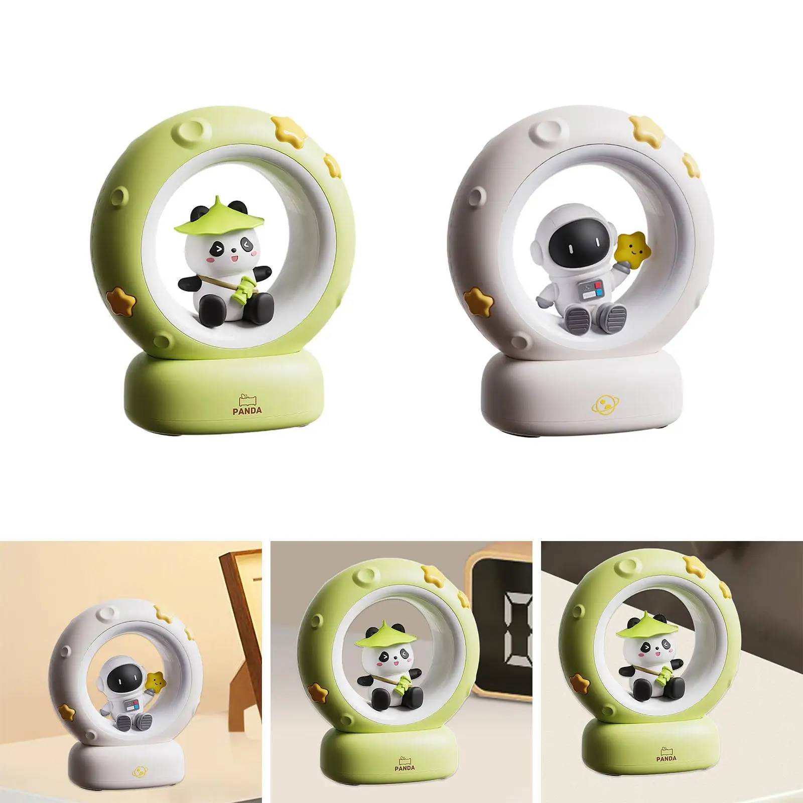 Cute Night Light for Kids Desk Ornament Tap Control Home Decoration LED Bedside Lamp for Bathroom Home Office Bookshelf Desktop