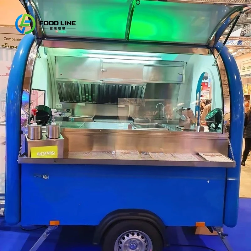 Customized Mobile bar Ice Cream Coffee BBQ Hot Dog Food Cart Trailer Braking System Auto Food Truck With Full Kitchen Food