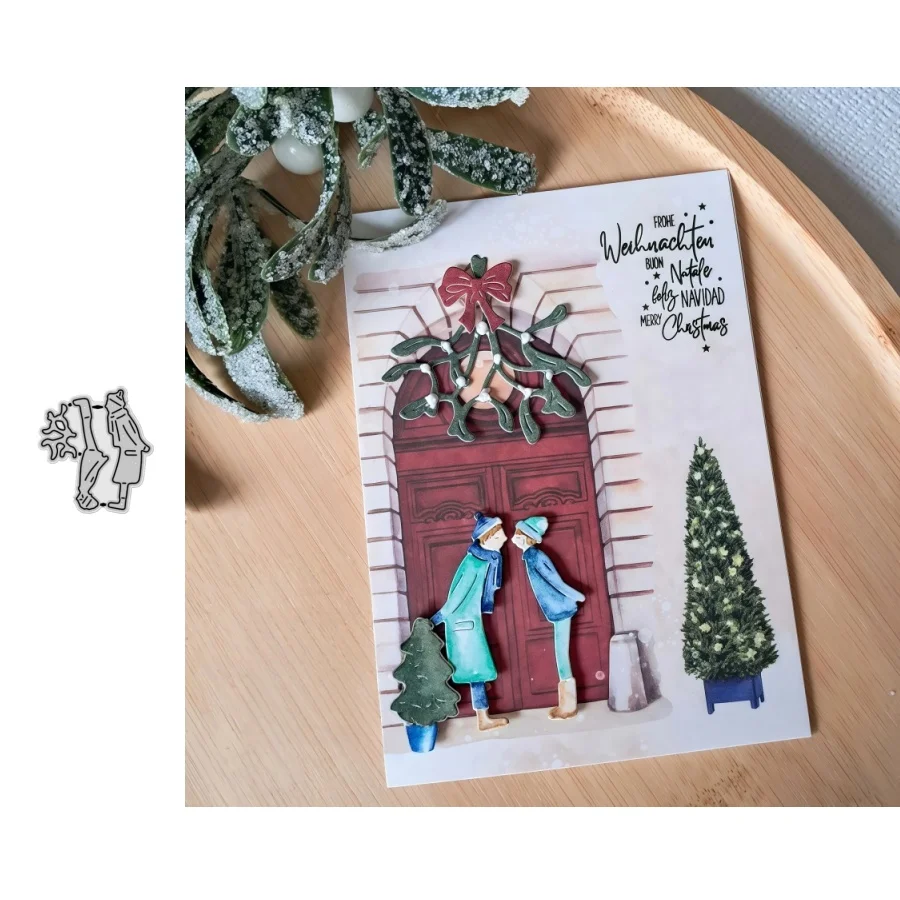 Neuankömmling Ein Paar küssen unter Holzzweigen Metall-Stanzformen für DIY Scrapbooking, Kartenherstellung, Schablonen, Fotoalben